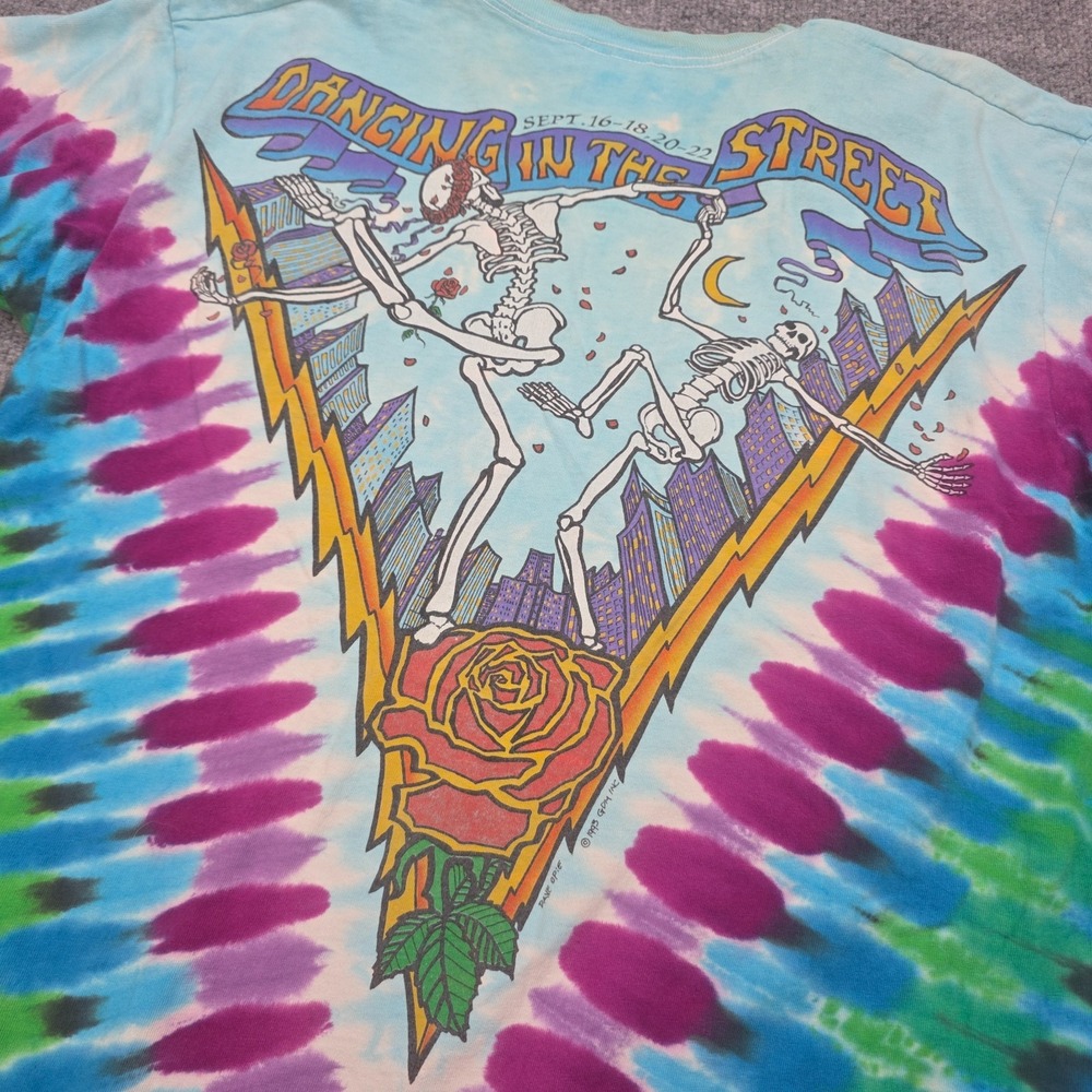 Vintage Grateful Dead Shirt Mens XL Liquid Blue AOP Skeletons Bears 1993 - Picture 4 of 15